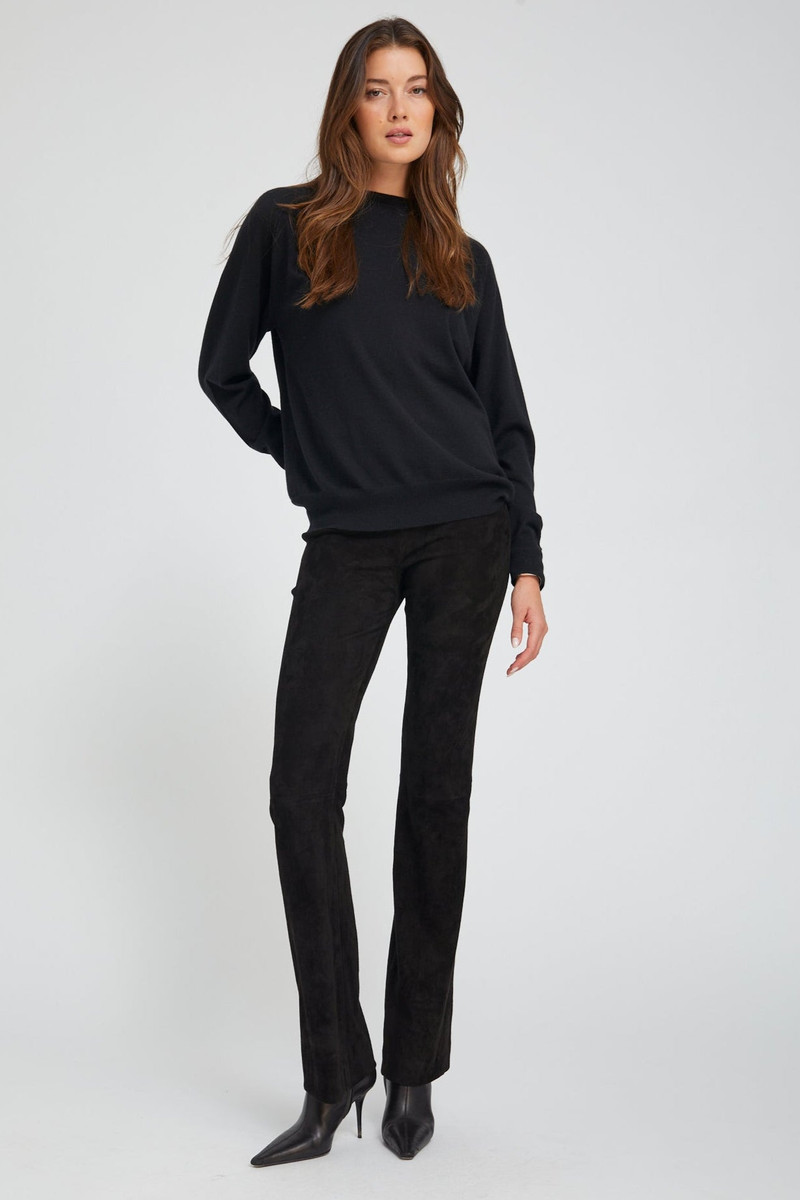 BLACK SUEDE MICRO FLARE 1