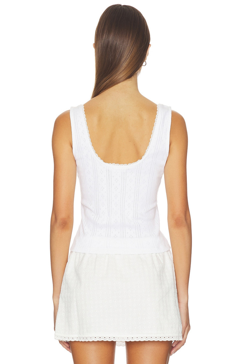 GOOD AMERICAN The Pointelle Button Down Tank Top outlook