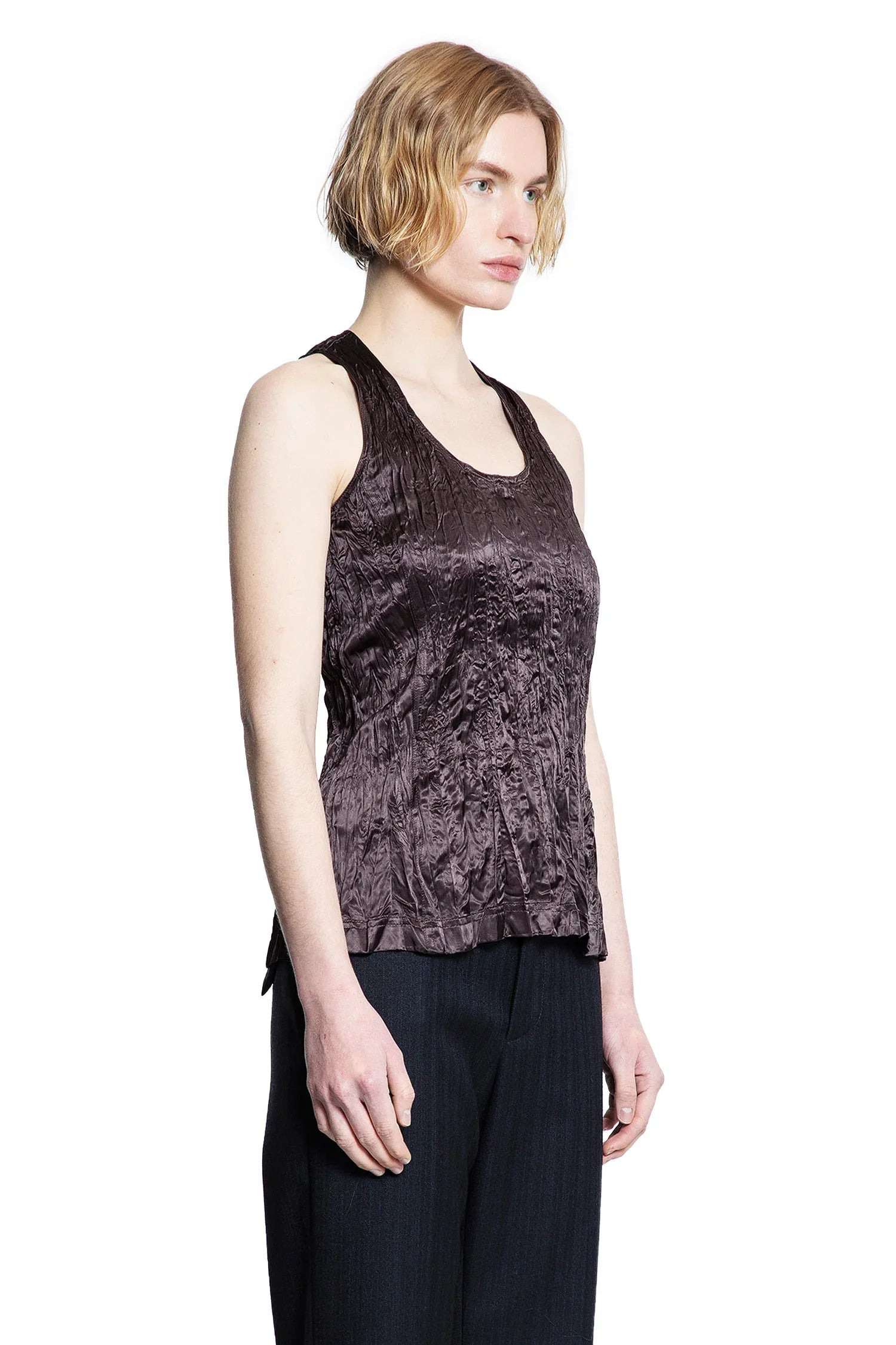 Crushed-Slick-Viscose-Tank-Top - 2