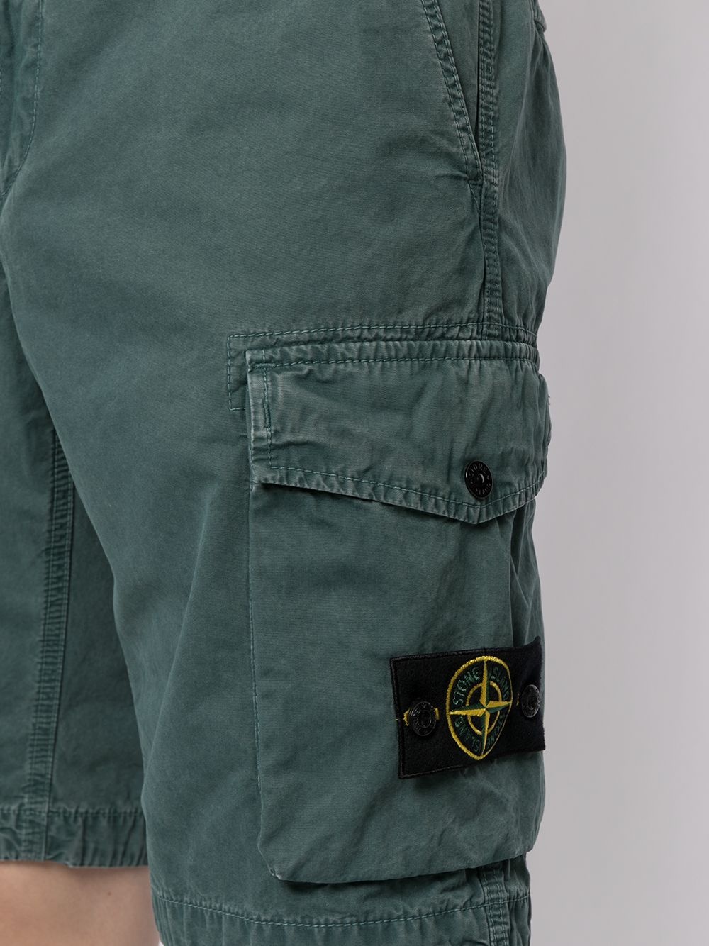 logo-patch cotton cargo shorts - 5