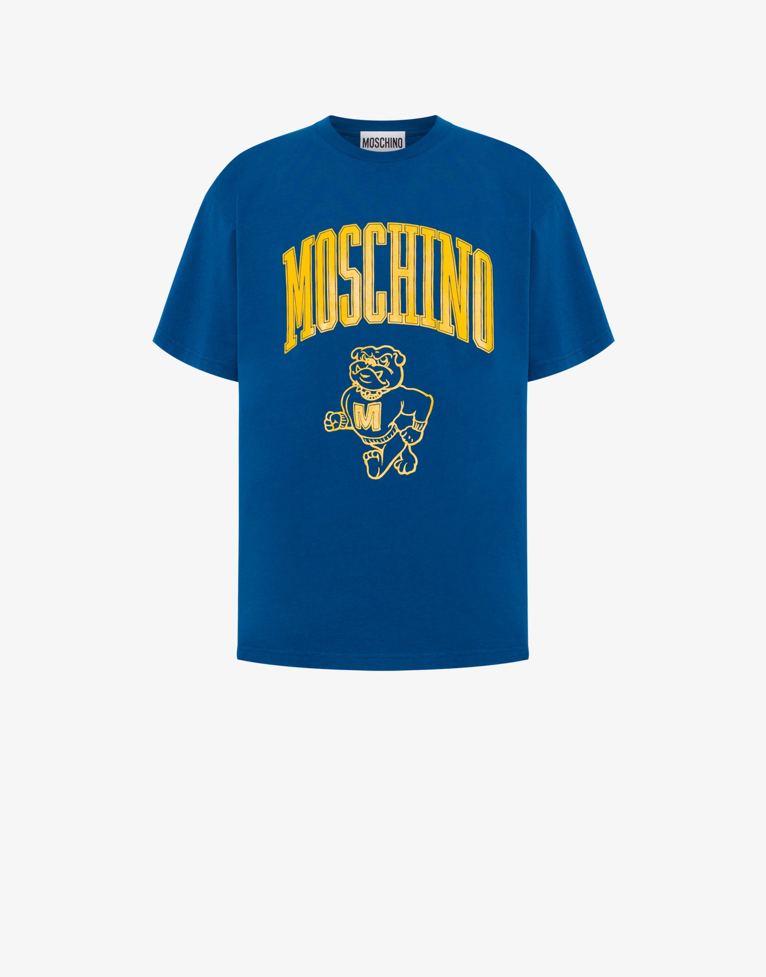 MOSCHINO VARSITY COTTON JERSEY T-SHIRT - 1