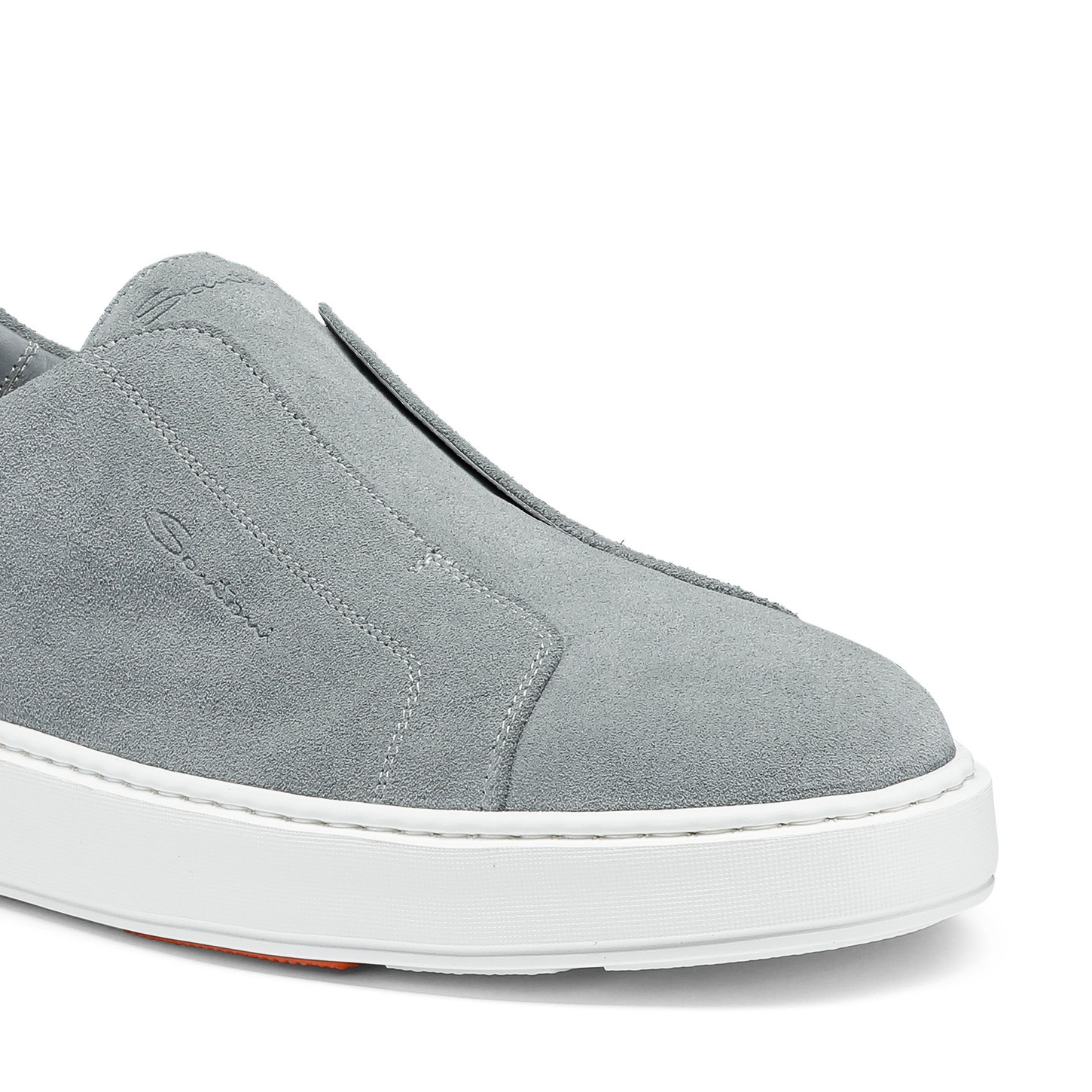 Men's light blue suede slip-on sneaker - 5