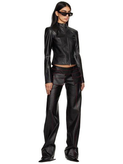 AYA MUSE Black Etica Faux-Leather Trousers outlook