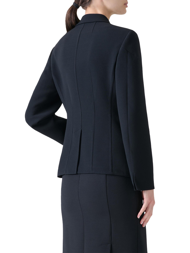 Women's Virgin-Wool Military Jacket - Black 4