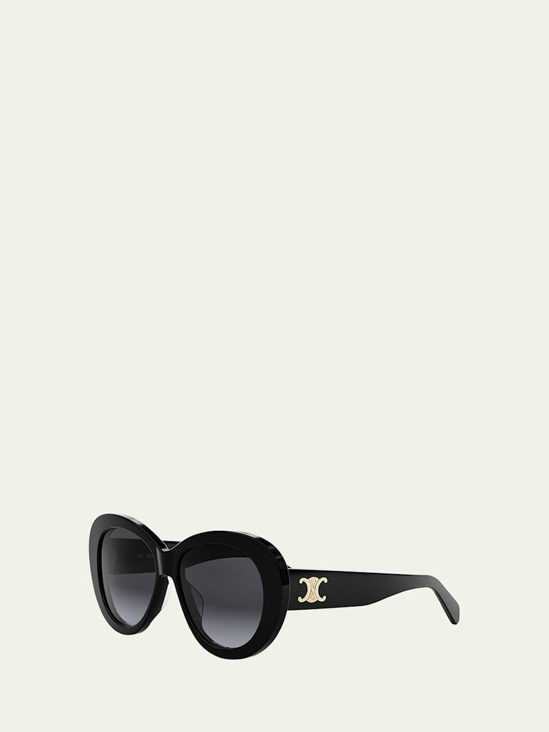 CELINE Triomphe Logo Oval Acetate Sunglasses outlook