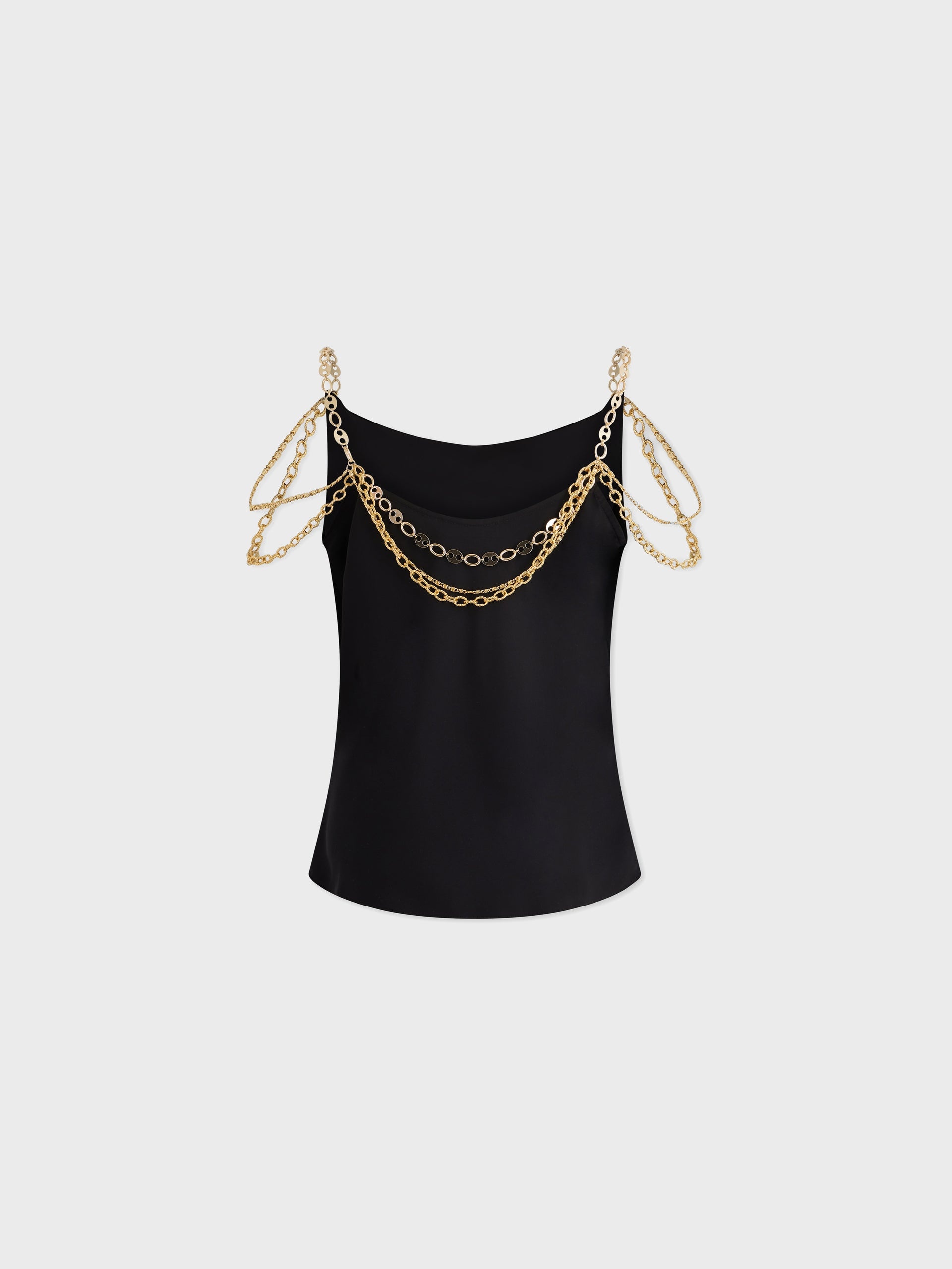 BLACK TOP EMBELLISHED WITH "EIGHT" SIGNATURE CHAIN - 7