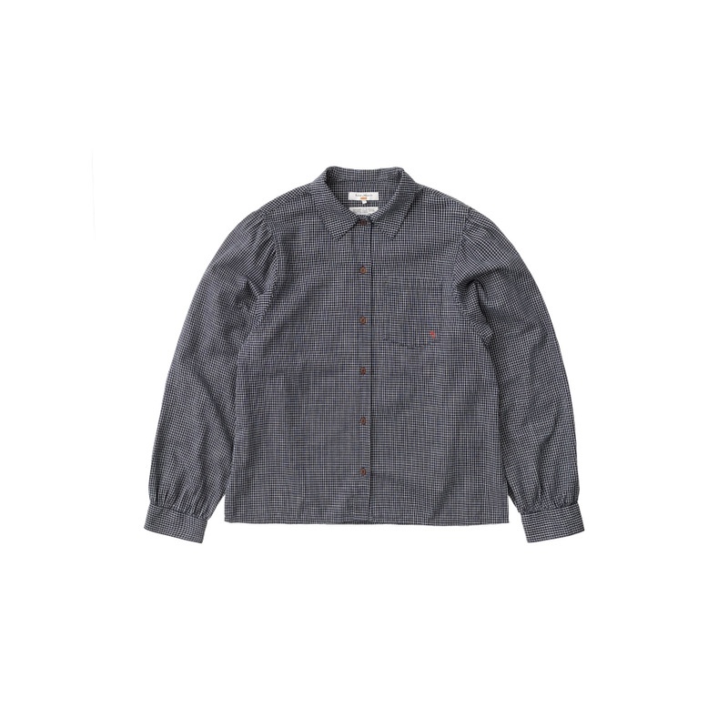 Edith Check Blouse Indigo - 2
