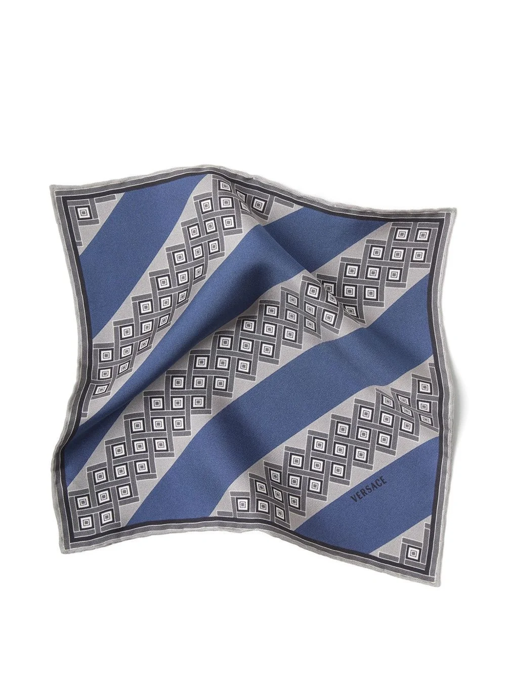 printed silk twill pocket square - 1