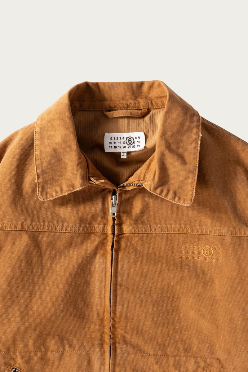 MM6 Maison Margiela Canvas Numeral Work Jacket - Brown/Tan outlook