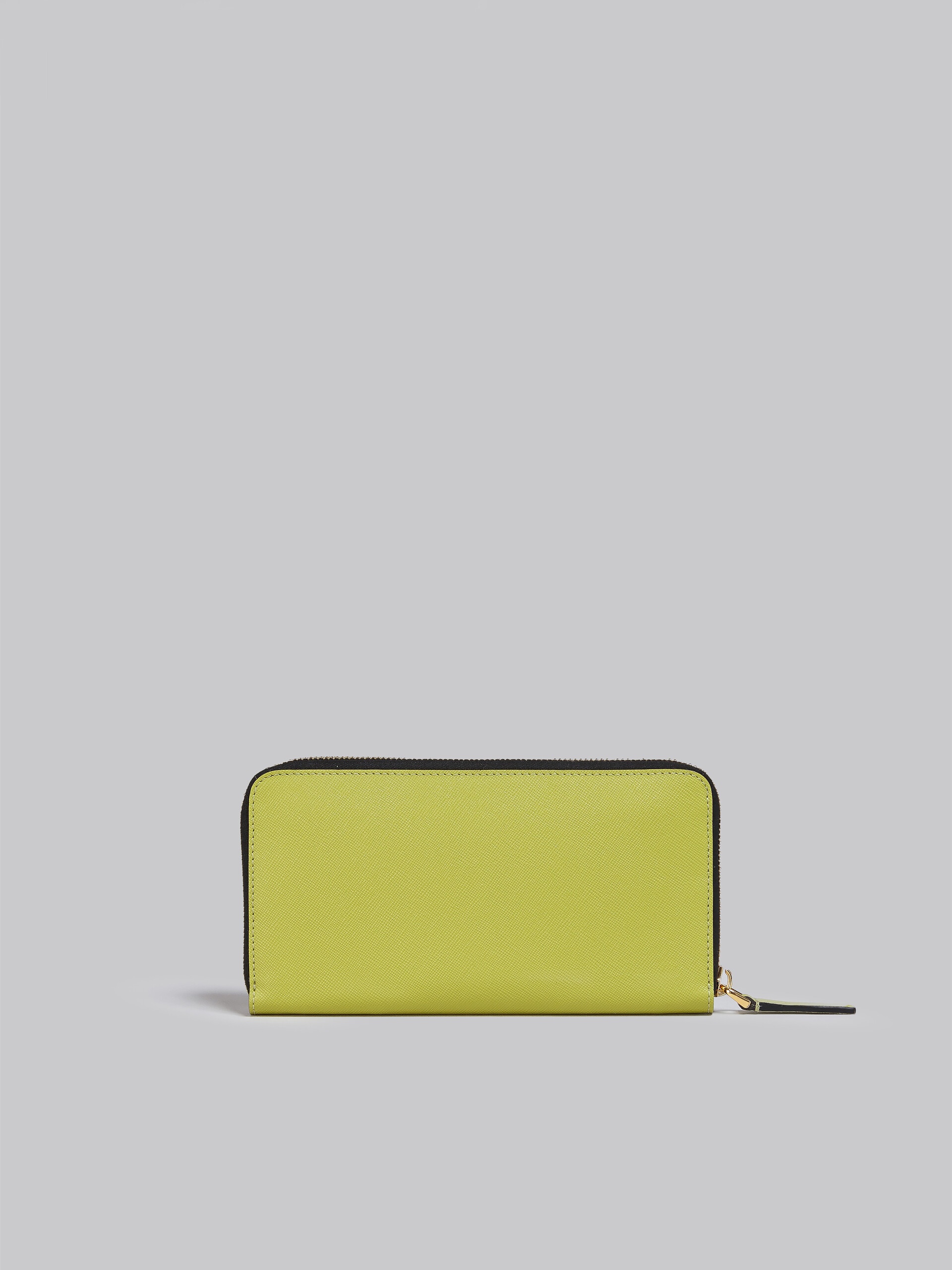 MULTICOLOURED GREEN SAFFIANO LEATHER ZIP-AROUND WALLET - 3