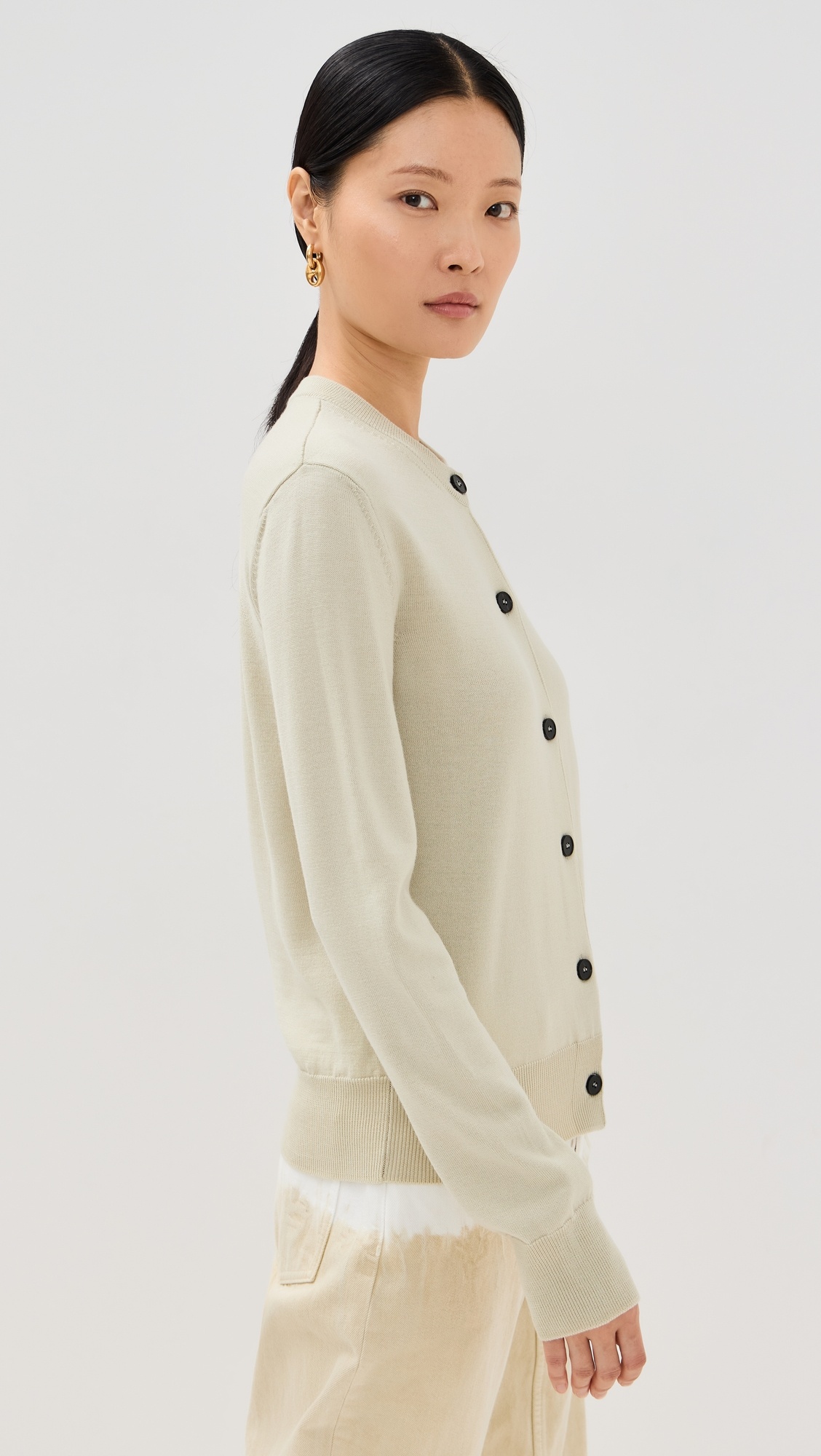 Wool Crew Neck Cardigan - 3