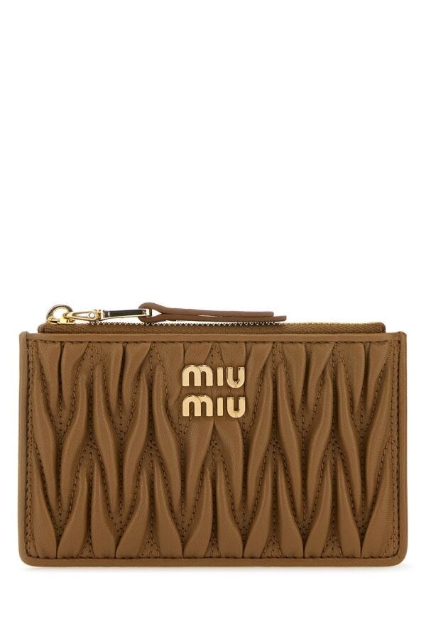 Miu Miu Woman Biscuit Leather Card Holder - 1