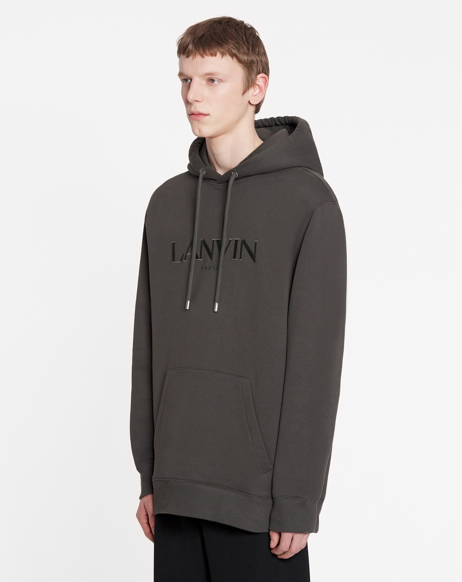 OVERSIZED LANVIN PARIS EMBROIDERED HOODIE - 3