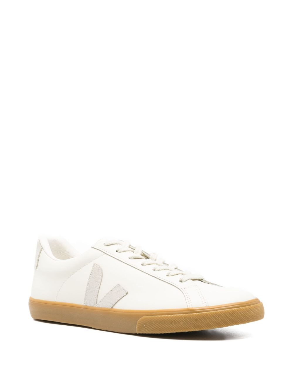 leather V logo sneakers - 2