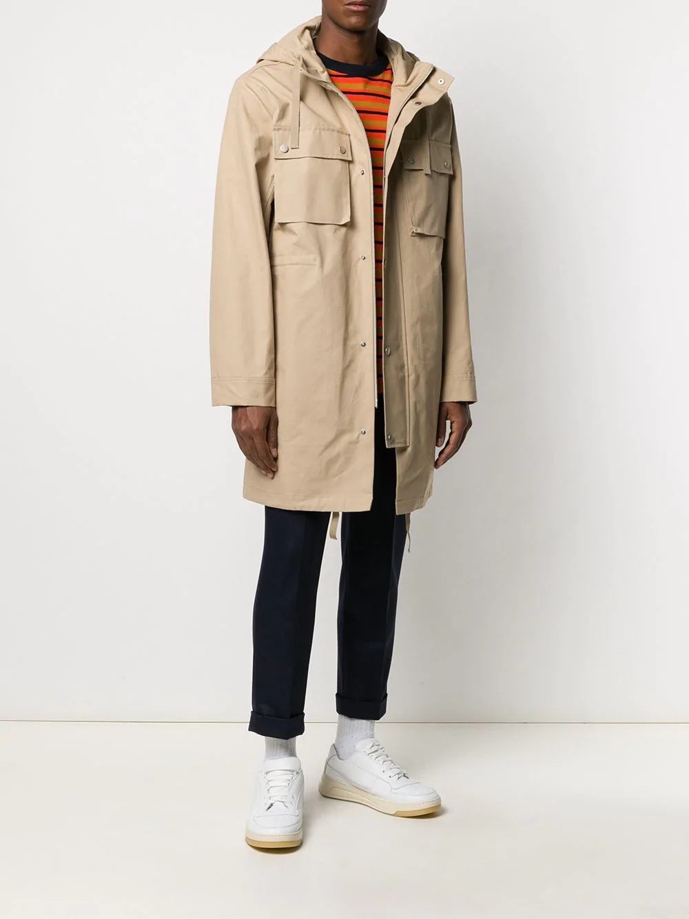 khaki hooded parka - 2