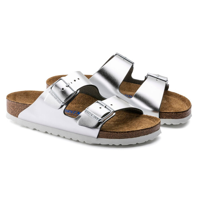 Birkenstock Arizona Soft Footbed Narrow Fit Sandals 'Metallic Silver' 1005961 2