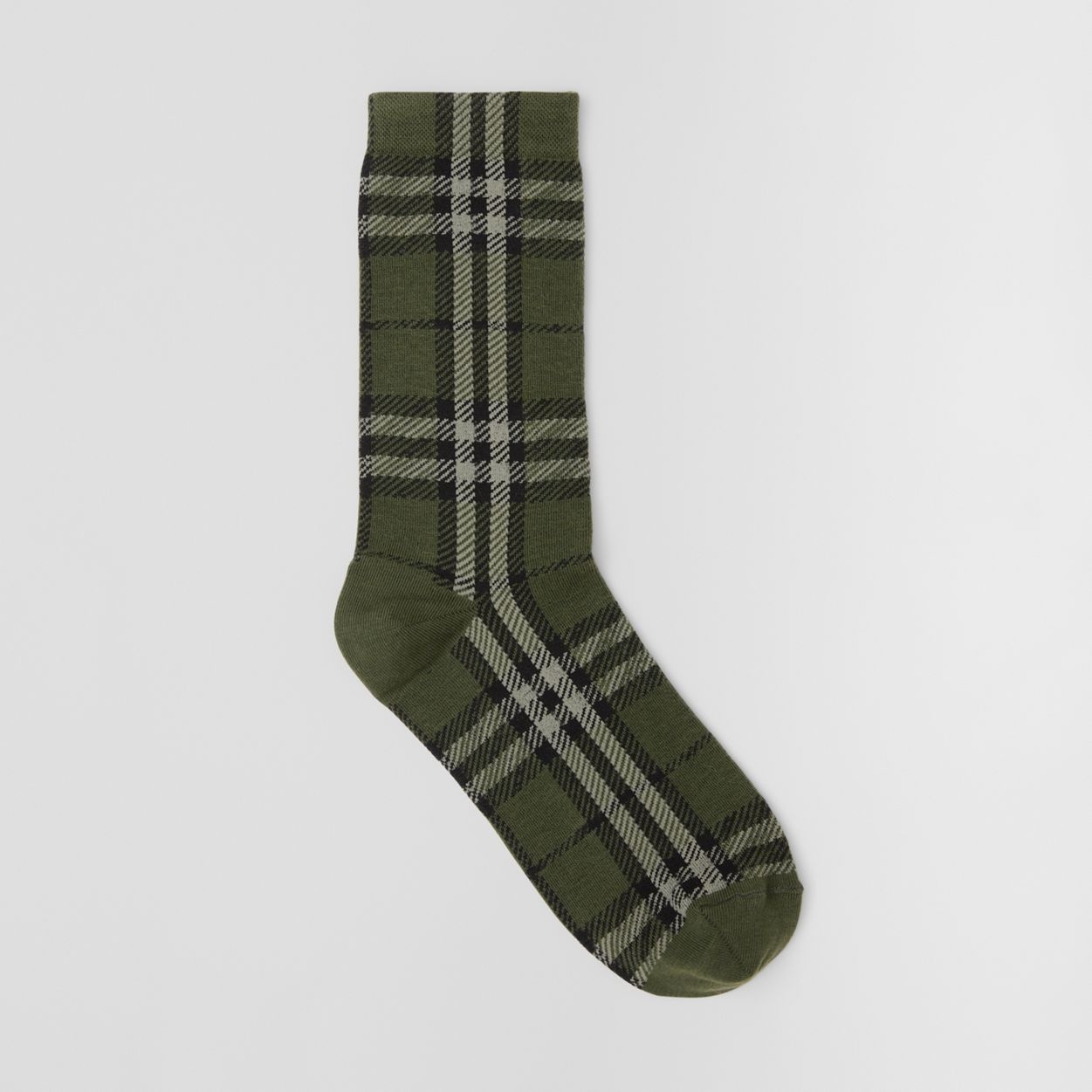 Check Intarsia Technical Cotton Socks - 1