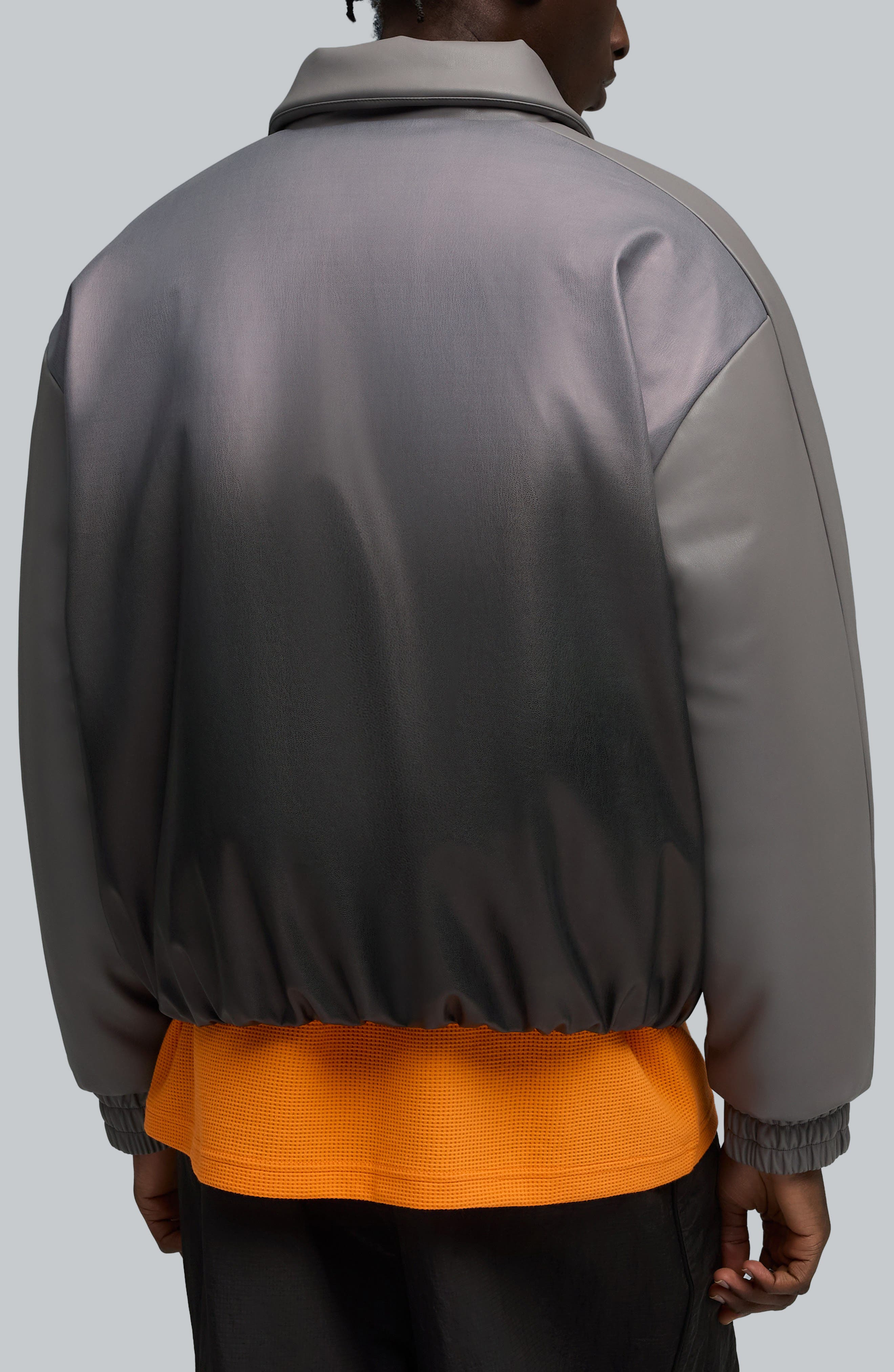PUMA Oversize Faux Leather Bomber Jacket in Shadow Gray at Nordstrom - 2