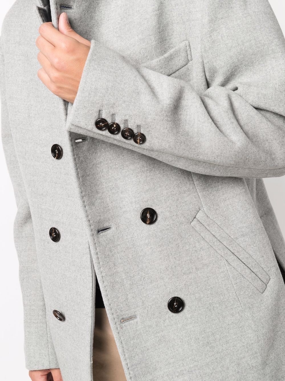 double-breasted cotton-wool coat - 5