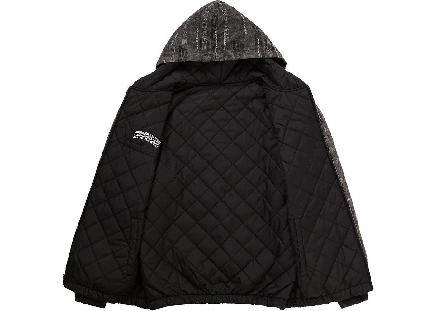Supreme Reversible Dimensions Logo Denim Work Jacket Black - 4