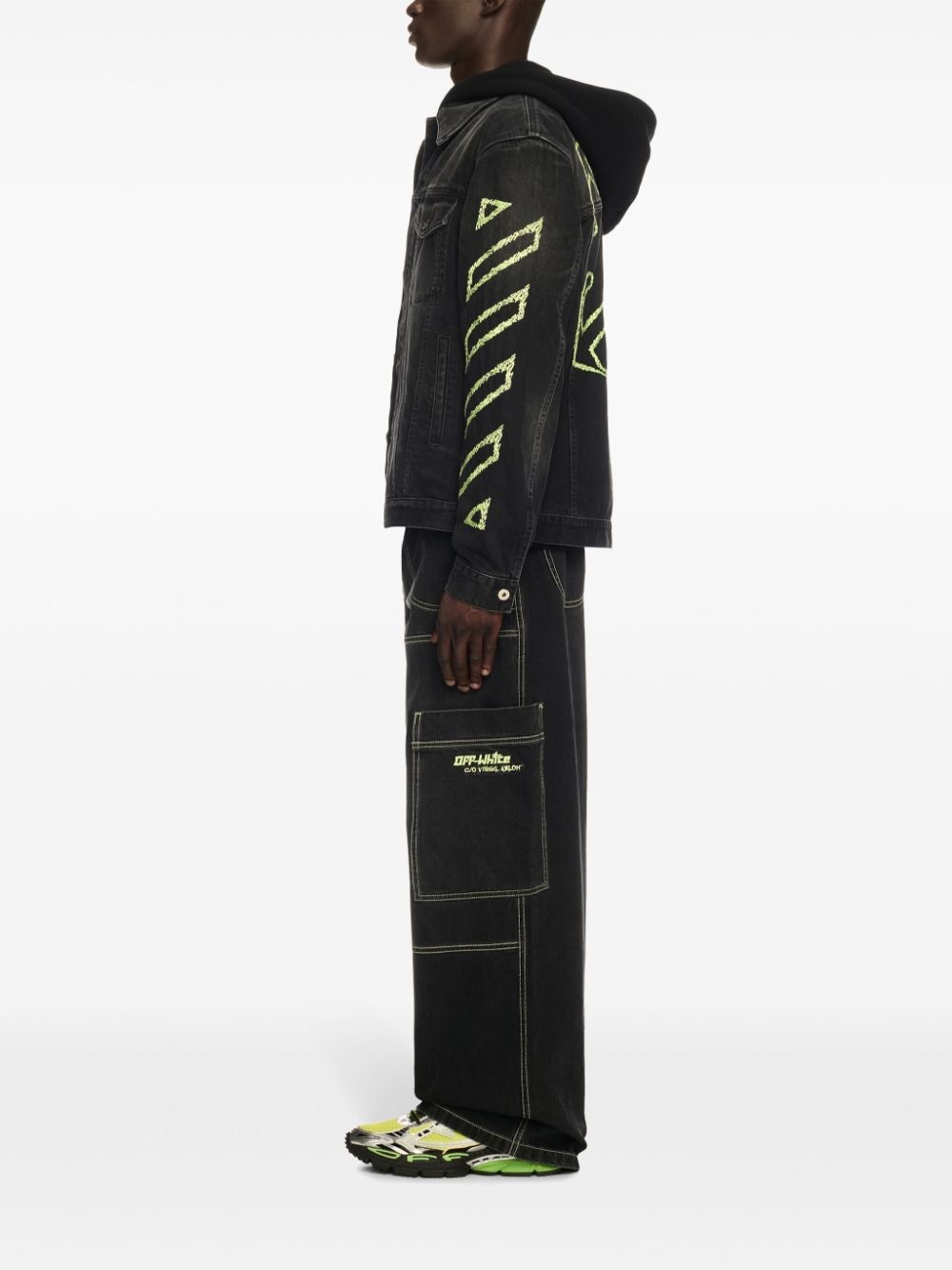Off White Men Irregular Cargo Jeans - 3