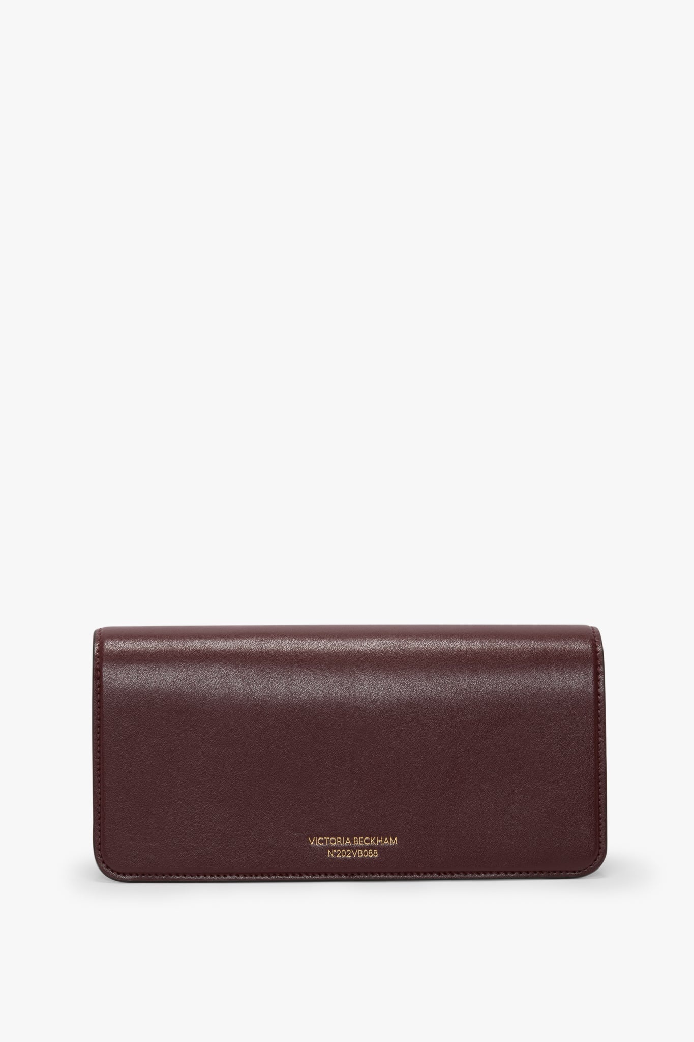 202 Clutch Bag In Burgundy Smooth Leather - 6