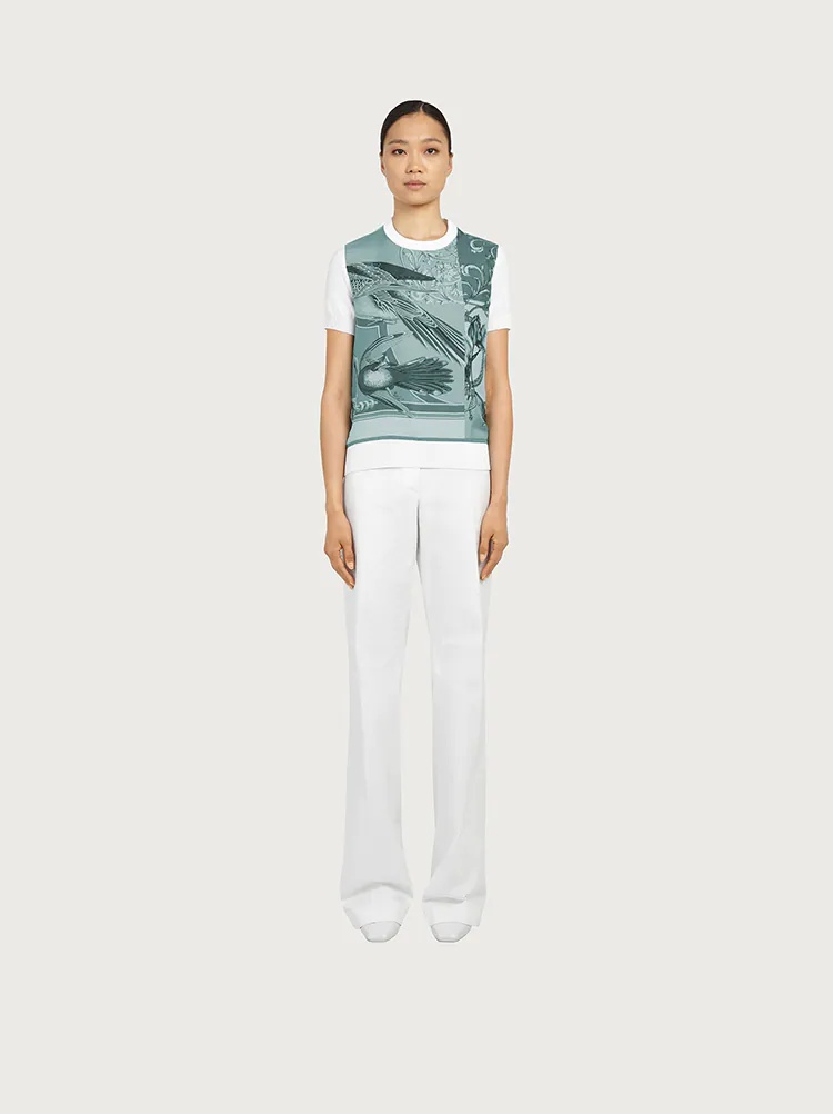 KNITTED TOP WITH SILK INSERTS - 3