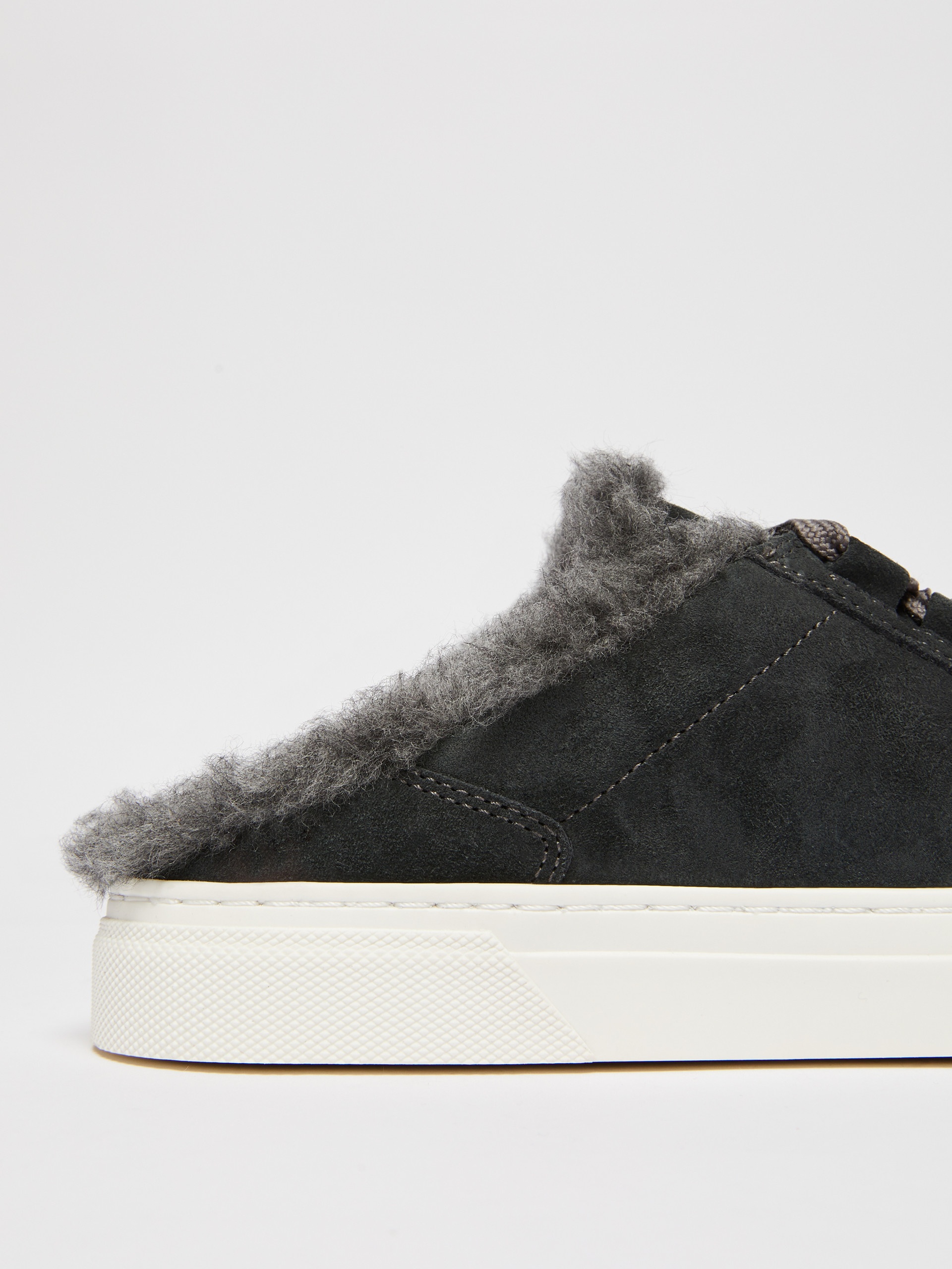 TSLIDESNEAKER2 Slide sneakers in suede and wool and alpaca Teddy fabric - 5