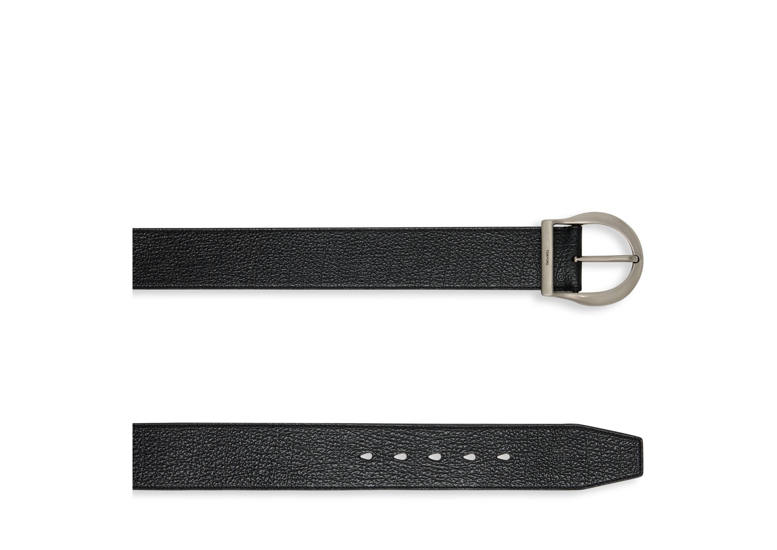 GRAIN LEATHER WESTERN JEANS BELT - 2