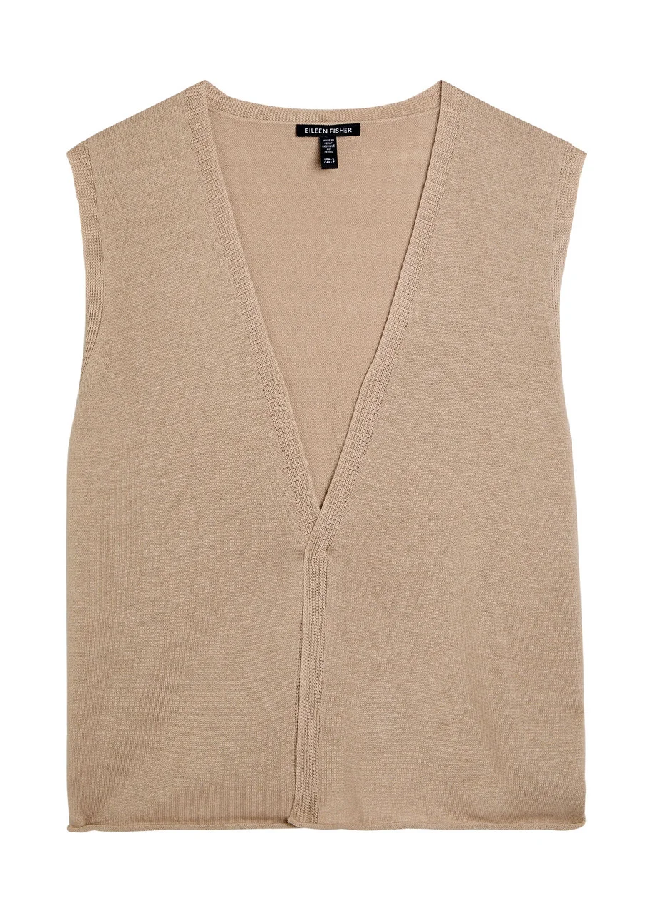 Eileen Fisher Linen and Cotton-blend Knit Vest - 1