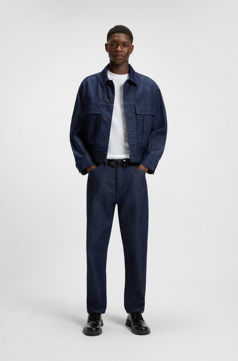 HUGO COTTON-JERSEY T-SHIRT WITH CURVED-LOGO PRINT outlook