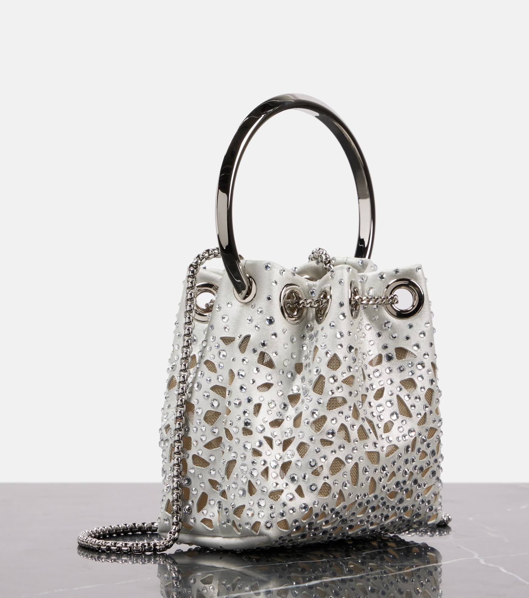 Bon Bon Micro satin bucket bag - 4