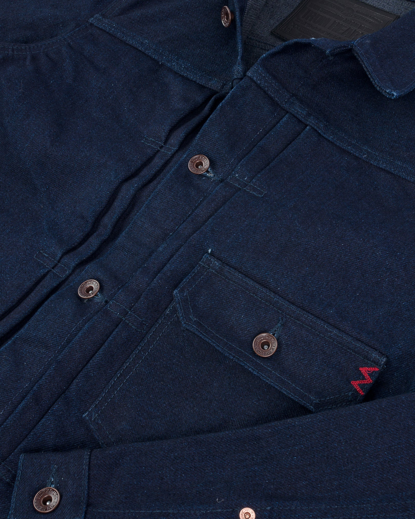 IHJ-140-IG 19oz Selvedge Denim Type I Jacket - Indigo/Grey - 10