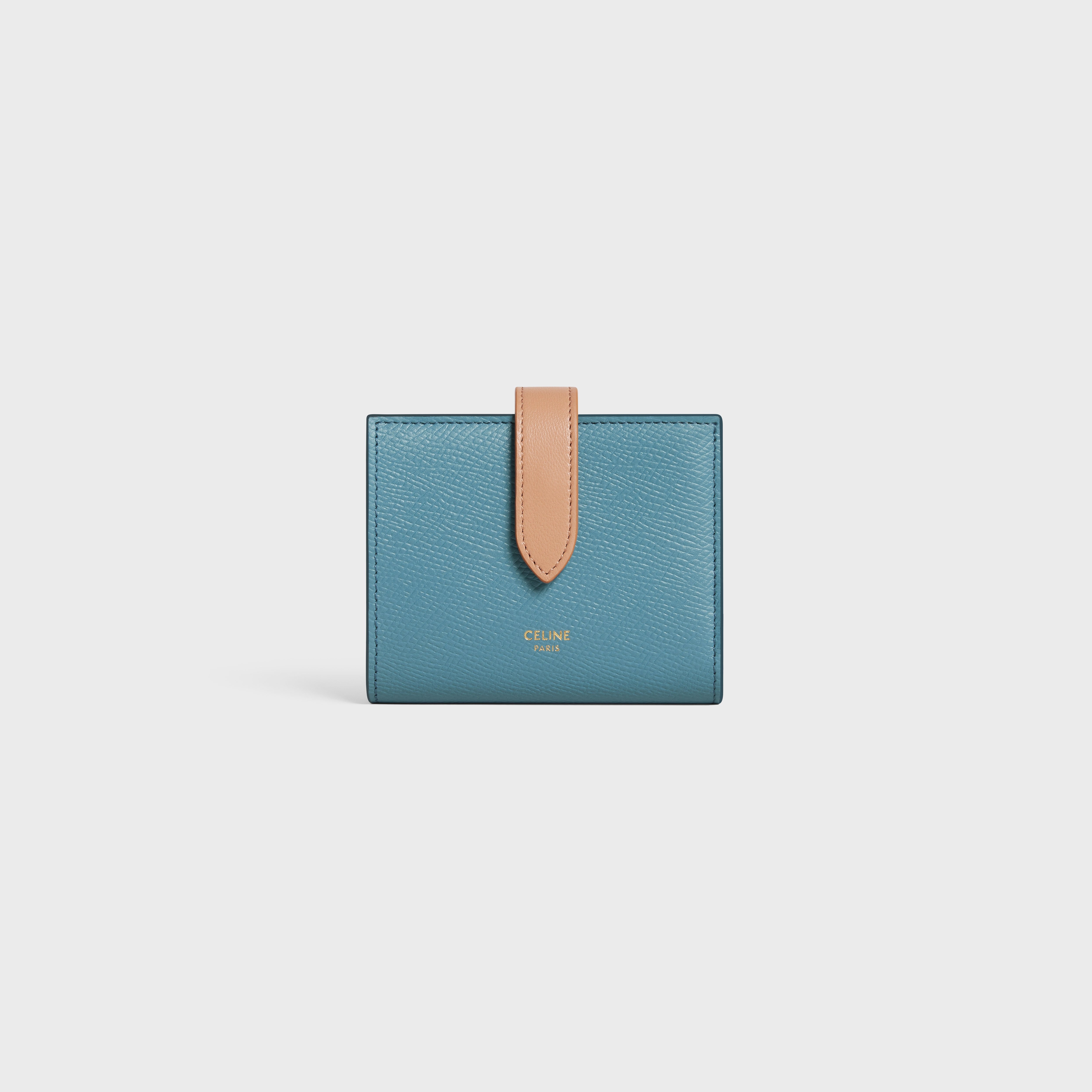 Small Strap Wallet in Bicolour Grained Calfskin - 1
