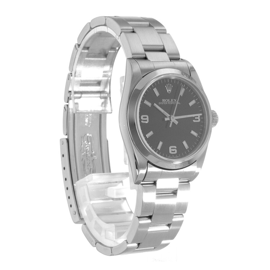 Pre-owned Rolex Oyster Perpetual 31 Automatic Black Dial Ladies Watch 77080 BKSO - 7
