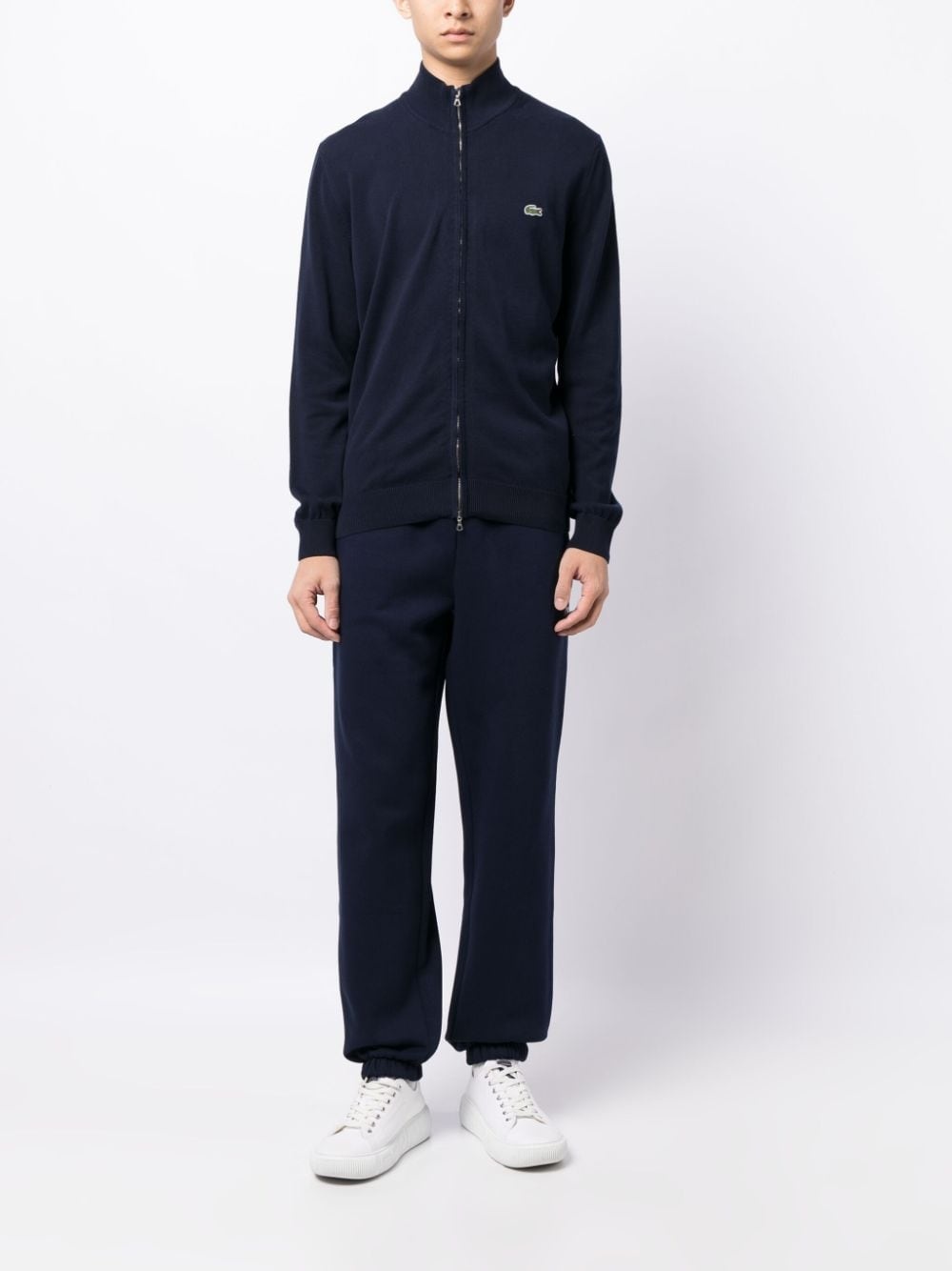 crocodile logo-patch zip-up sweatshirt - 2