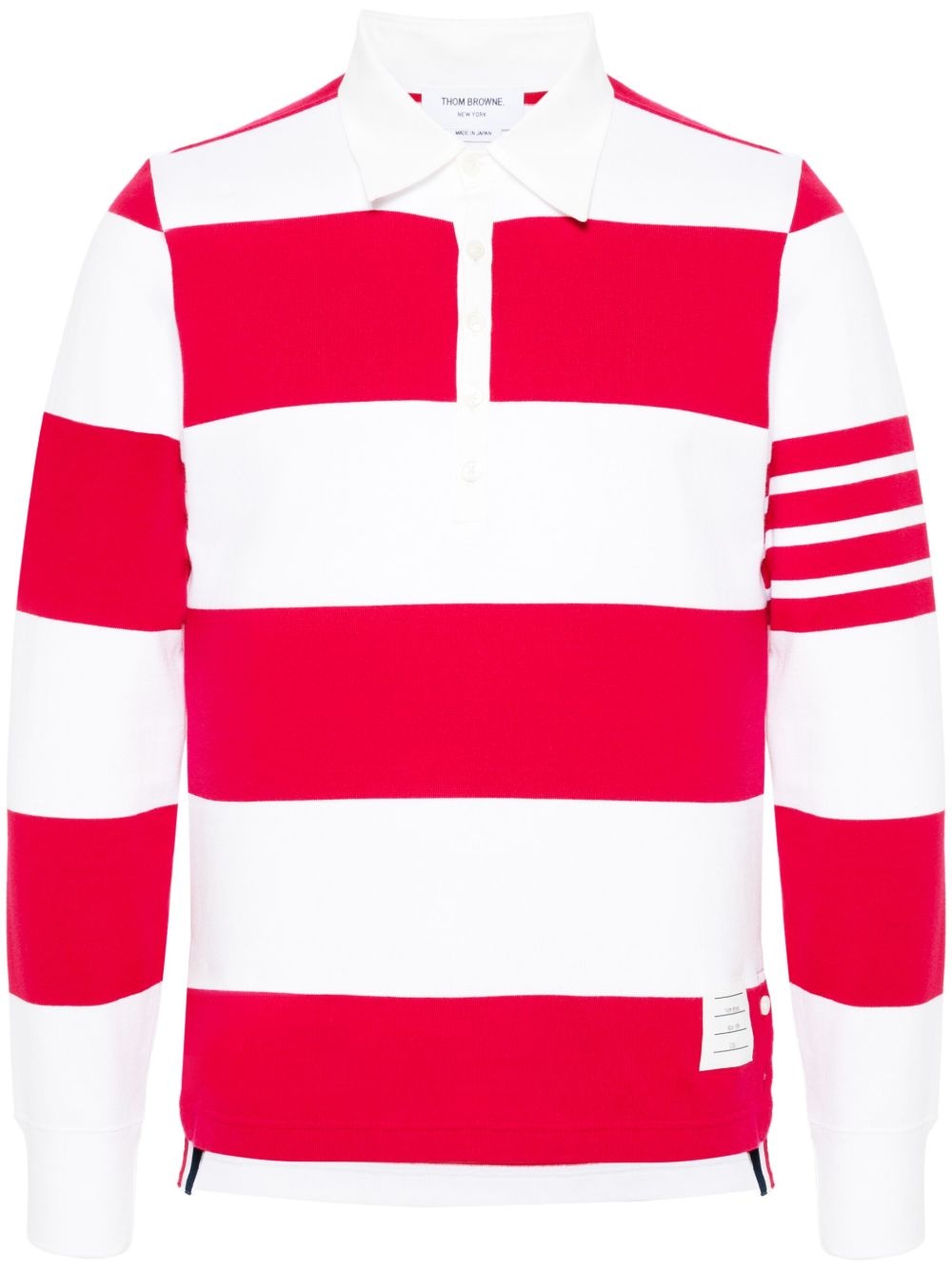 striped knitted polo shirt - 1
