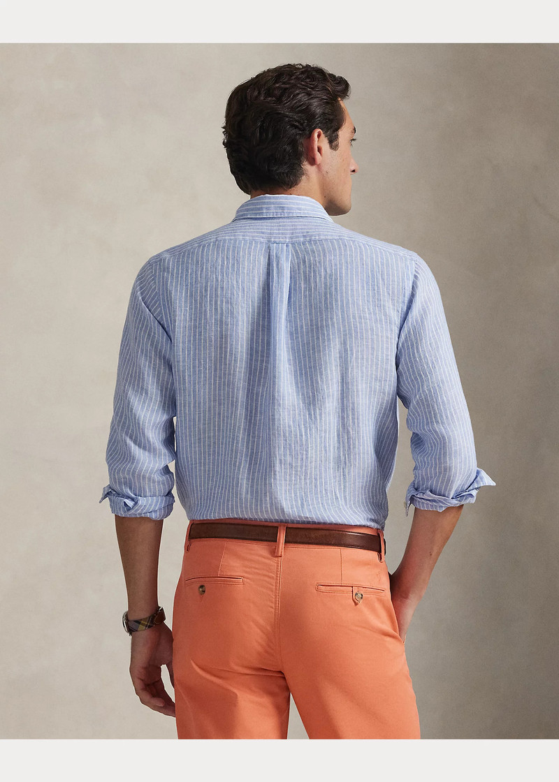 Classic Fit Striped Linen Shirt 4