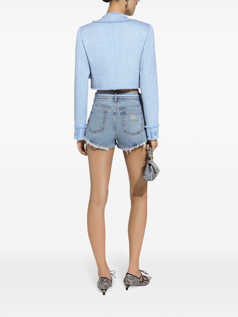 buttoned cropped jacket - 4