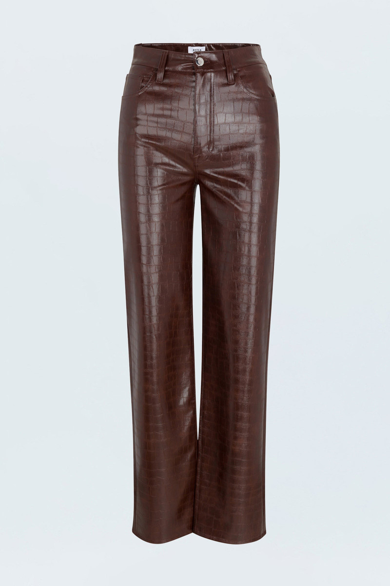 CASSIE SUPER HIGH RISE STRAIGHT PANT - TOBACCO CROC 6