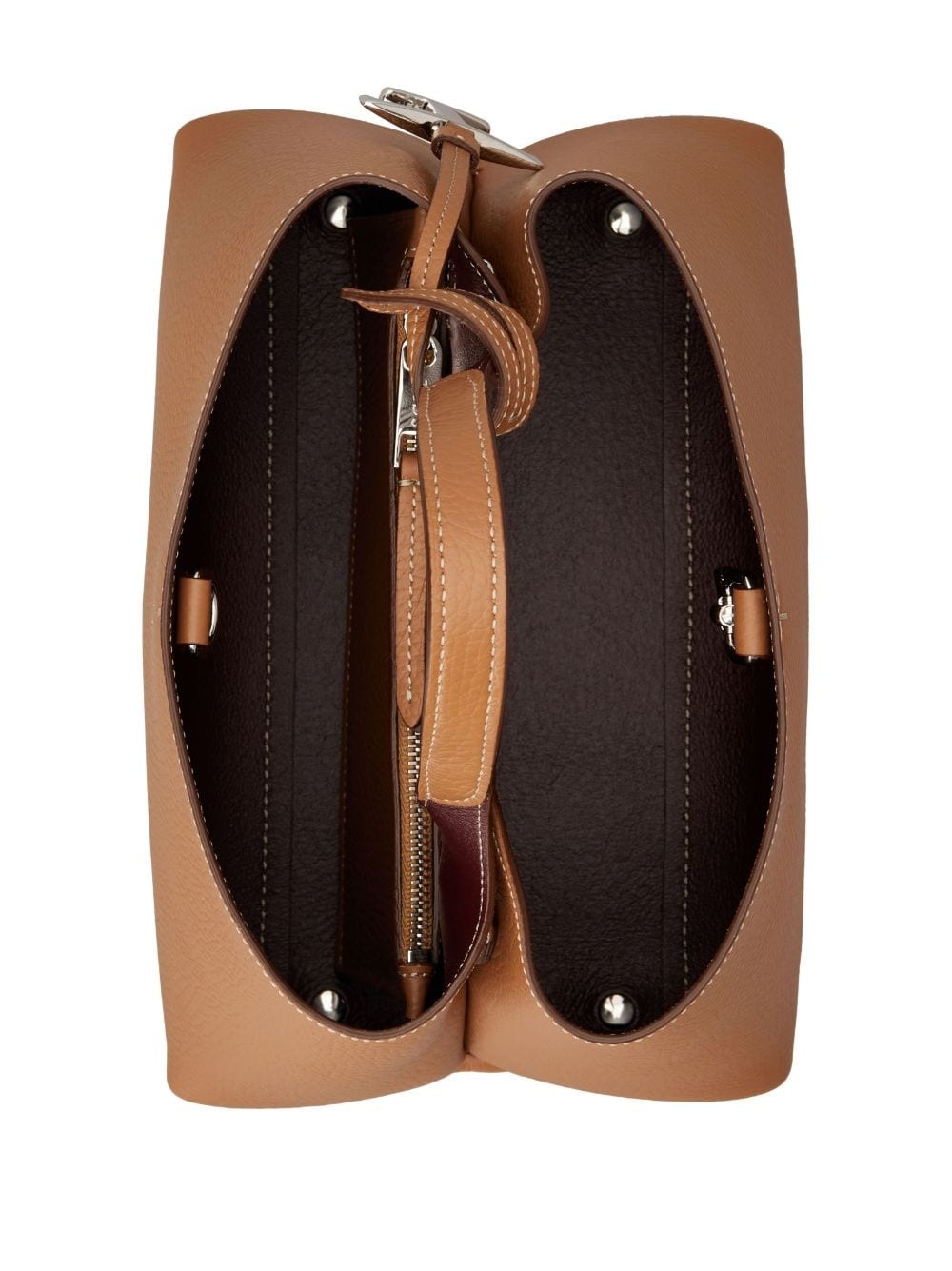 logo-pendant leather tote bag - 3