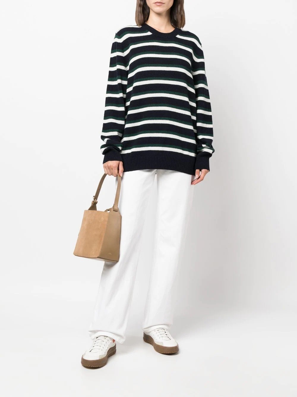 striped fine-knit jumper - 3