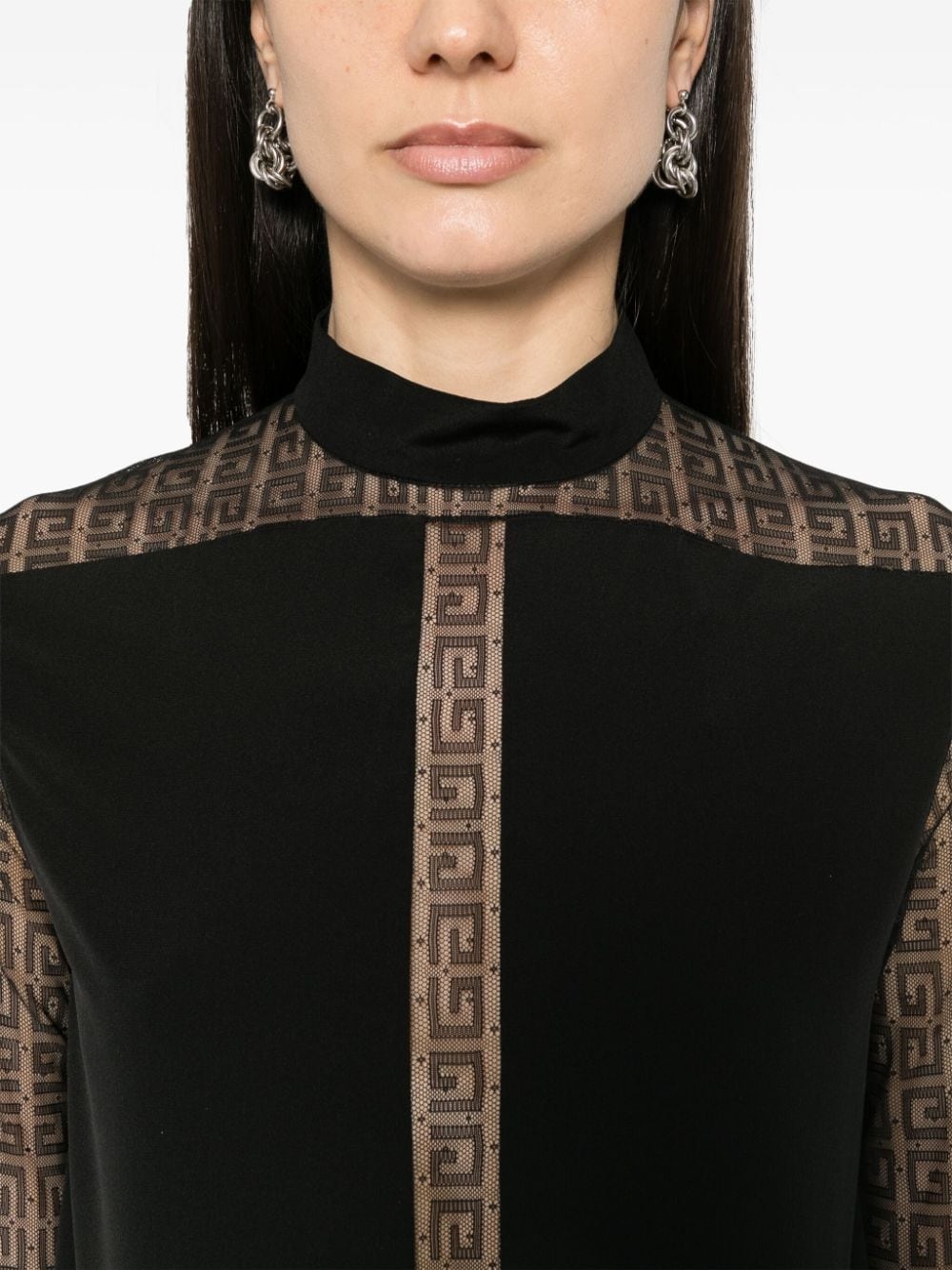 4G-pattern silk blouse - 5