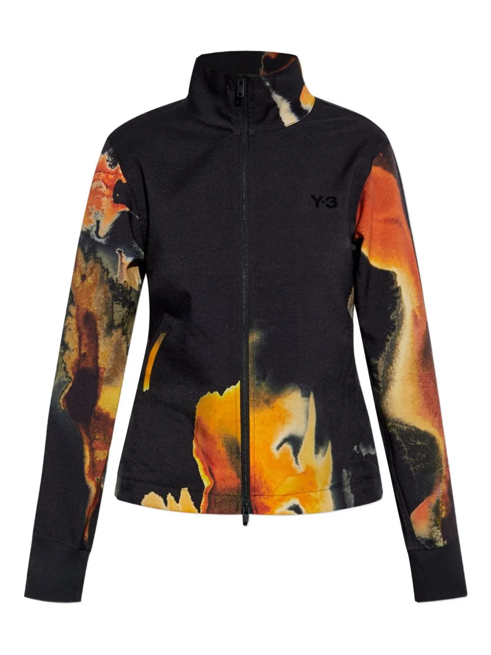 abstract-print zip-up jacket - 1