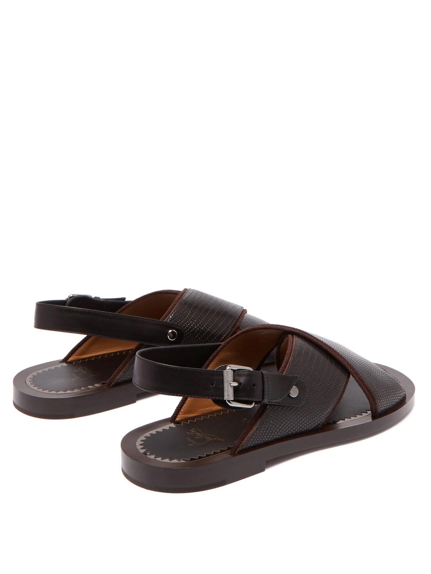 Elba lizard-effect leather sandals - 5