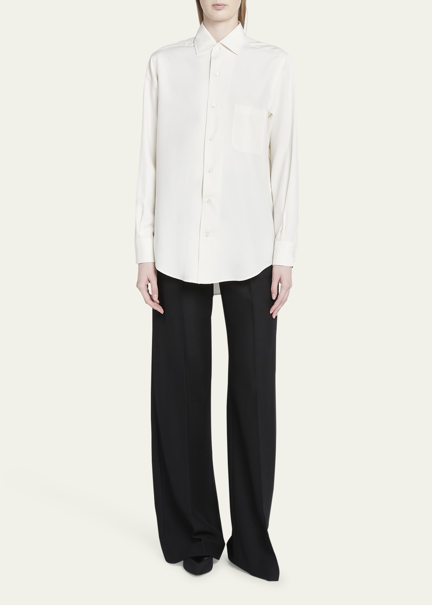 Andre Button Down Silk Blouse - 2