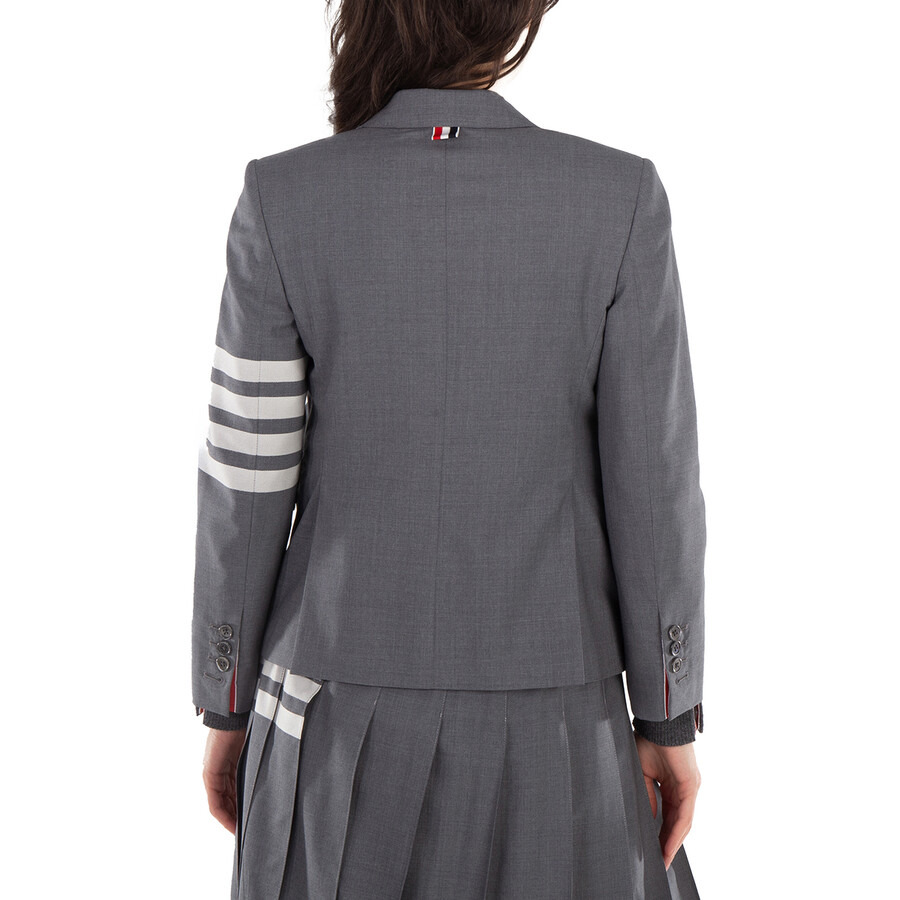 Thom Browne Ladies Med Grey 4-Bar Single-Breasted Blazer - 5