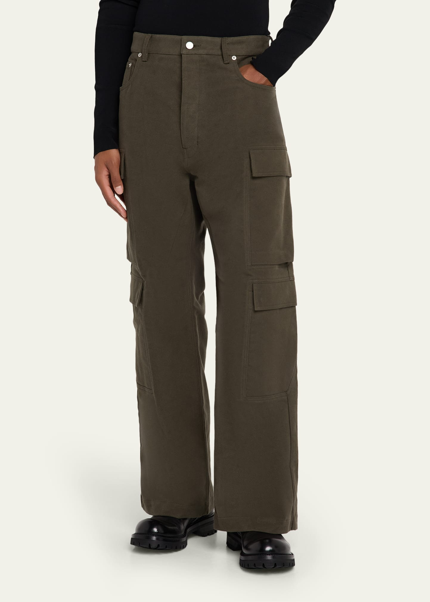 Men's Cotton Relaxed-Fit Cargo Pants - 4
