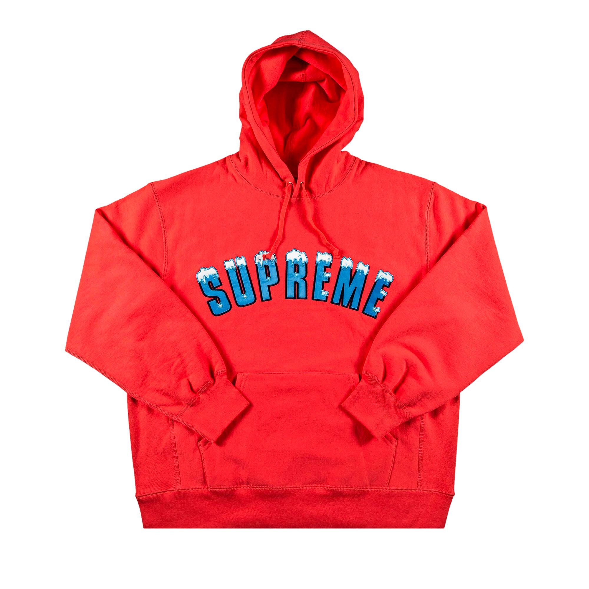 Supreme Icy Arc Hooded Sweatshirt 'Bright Coral' - 1