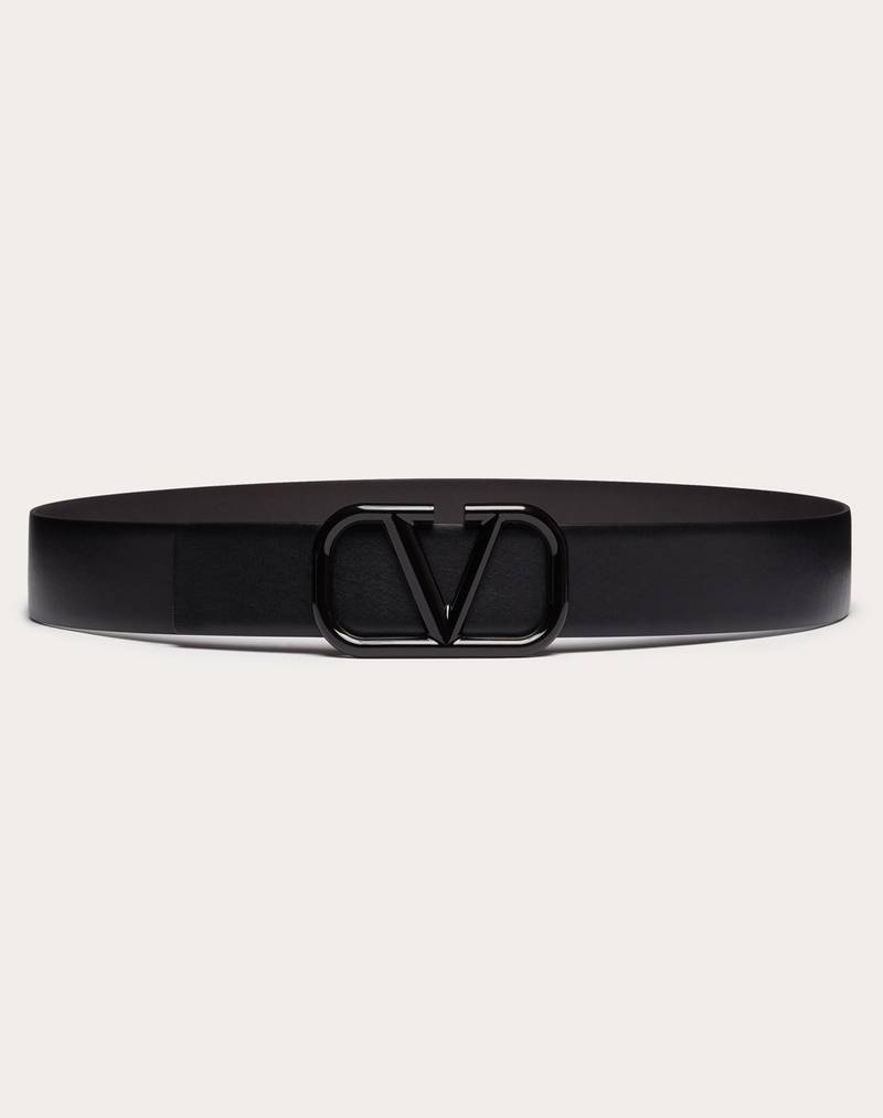 Reversible VLogo Signature Calfskin Belt 1